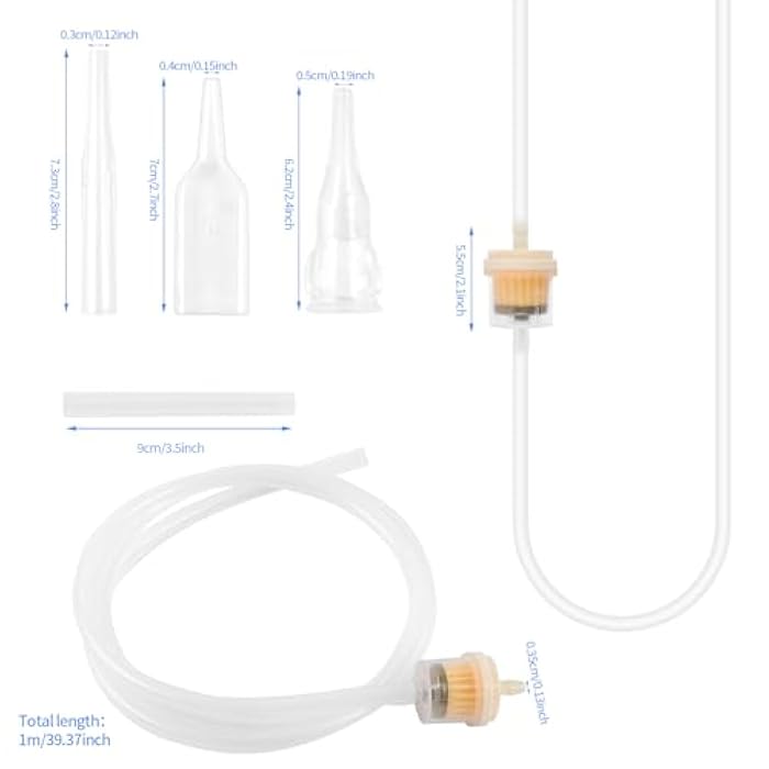 TopDirect 39" Silicone Tube, Vacuum Microdermabrasion Filters & 3pcs Vacuum Facial Tubes Set - Replacement Silicone Tubing with Filter for Professional Diamond Microdermabrasion Machines & Skin Care Devices - Image 2