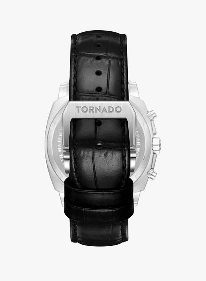 Tornado  Men's Leather Chronograph Watch Set Box T25104S-SLBW-B - 42mm for Men | Best Price UAE