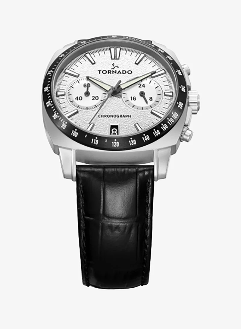 Tornado  Men's Leather Chronograph Watch Set Box T25104S-SLBW-B - 42mm for Men | Best Price UAE
