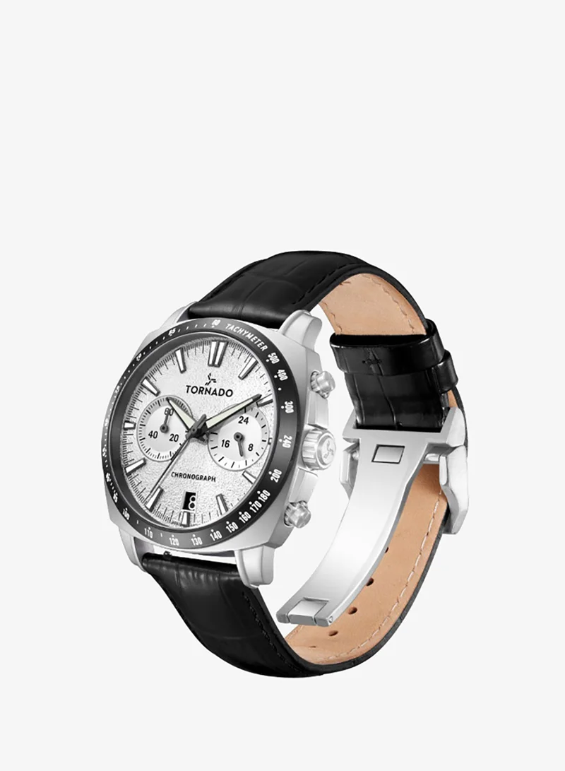 Tornado  Men's Leather Chronograph Watch Set Box T25104S-SLBW-B - 42mm for Men | Best Price UAE