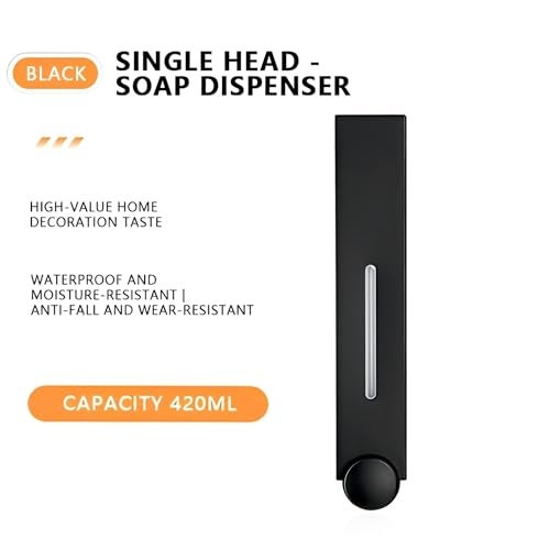 Carnival ABS 420ml Wall Mounted Liquid Black Soap Dispenser | Lotion,Hand Wash,Shampoo,Gel,Soap Dispenser for Bathroom and Washbasin |1 Year Leakage Warranty - Image 5