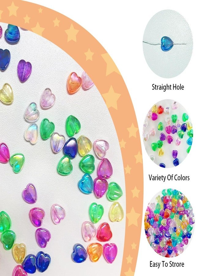 ZYYC 300 PCS Heart Beads, AB Acrylic Bead Heart Beads, for Jewelry Making DIY Bracelet arrings - Image 3