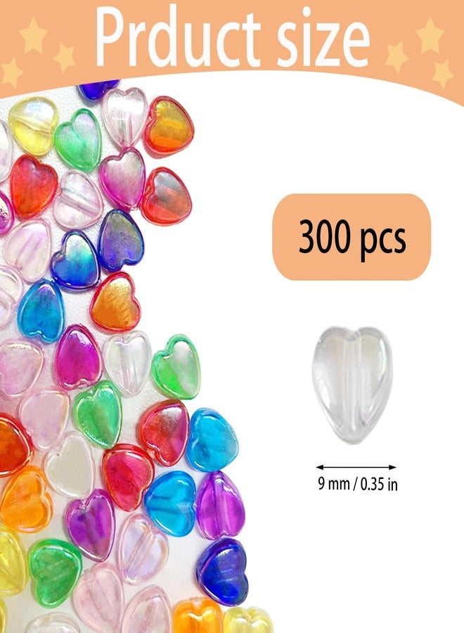 ZYYC 300 PCS Heart Beads, AB Acrylic Bead Heart Beads, for Jewelry Making DIY Bracelet arrings - Image 4