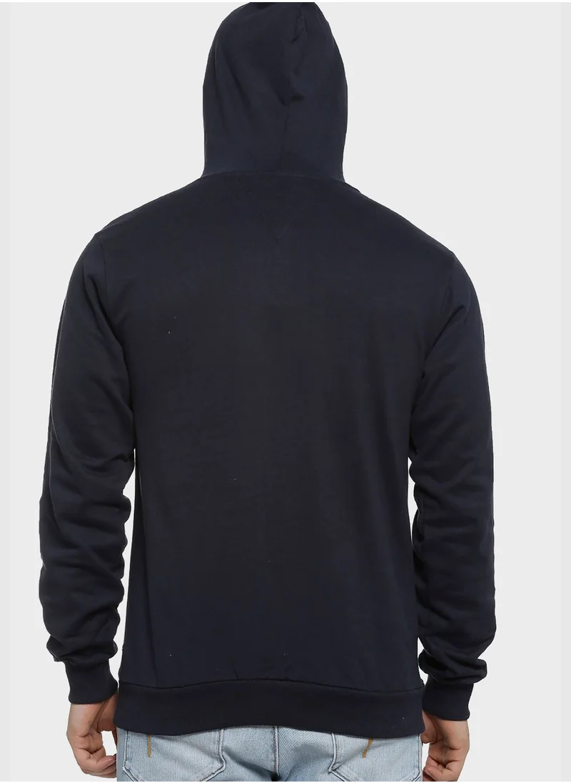 Campus Sutra Front Pocket Printed Hoodie