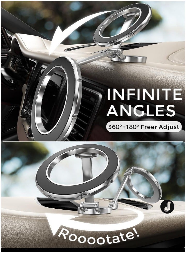 JAJEEK "MagSafe Car Mount with 360° Rotation for iPhone 15/14/13/12 Pro Max – Silver" - Image 2