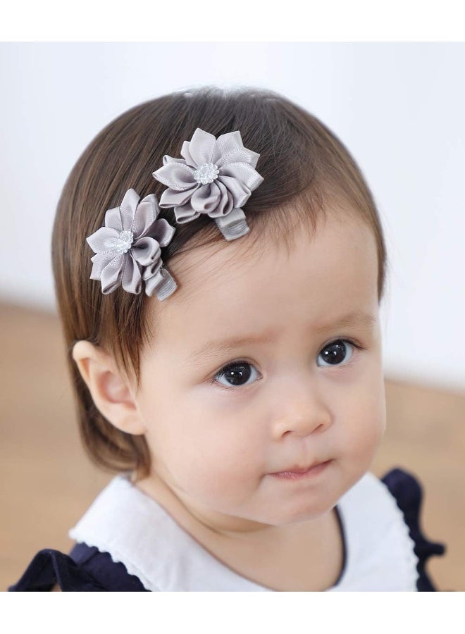 QandSweet 32 Pcs Baby Hair Clips Safety Clip Rhinestone Flower Barrettes for Toddler Girl Teens and Childrens - Image 2