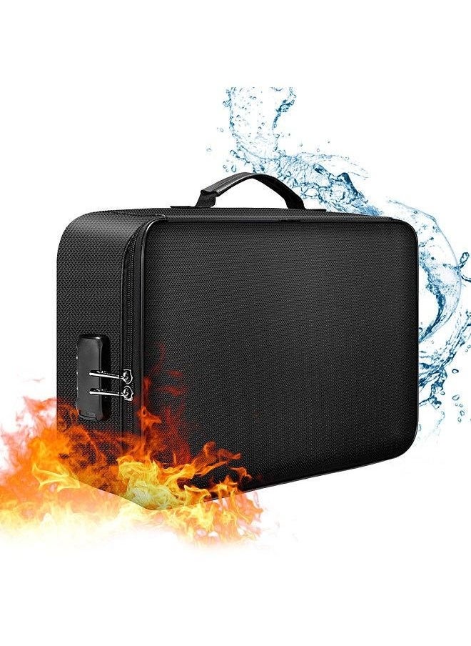 Generic - Multifunctional Multi-Layer Document Bag Large Capacity Fireproof Waterproof File Certificate Storage Bag with Password Lock - Image 1
