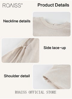 roaiss 2 Piece Women Suit Set Cotton Linen Fabric Sleeveless Vest Top and Loose Wide Leg Trousers Casual Suit Set for Women Loose Fit Design Inclusive for All Body Types Suitable for School and Work  - Image 4