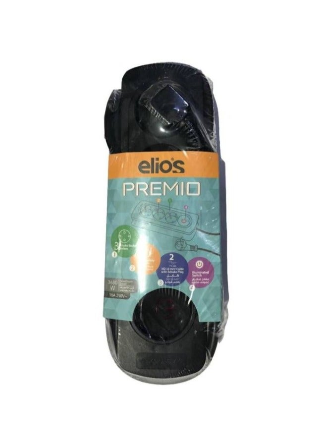 Elios Electric Power with 3 Socket Outlets Premio - 6223004126222 - Black - Image 3