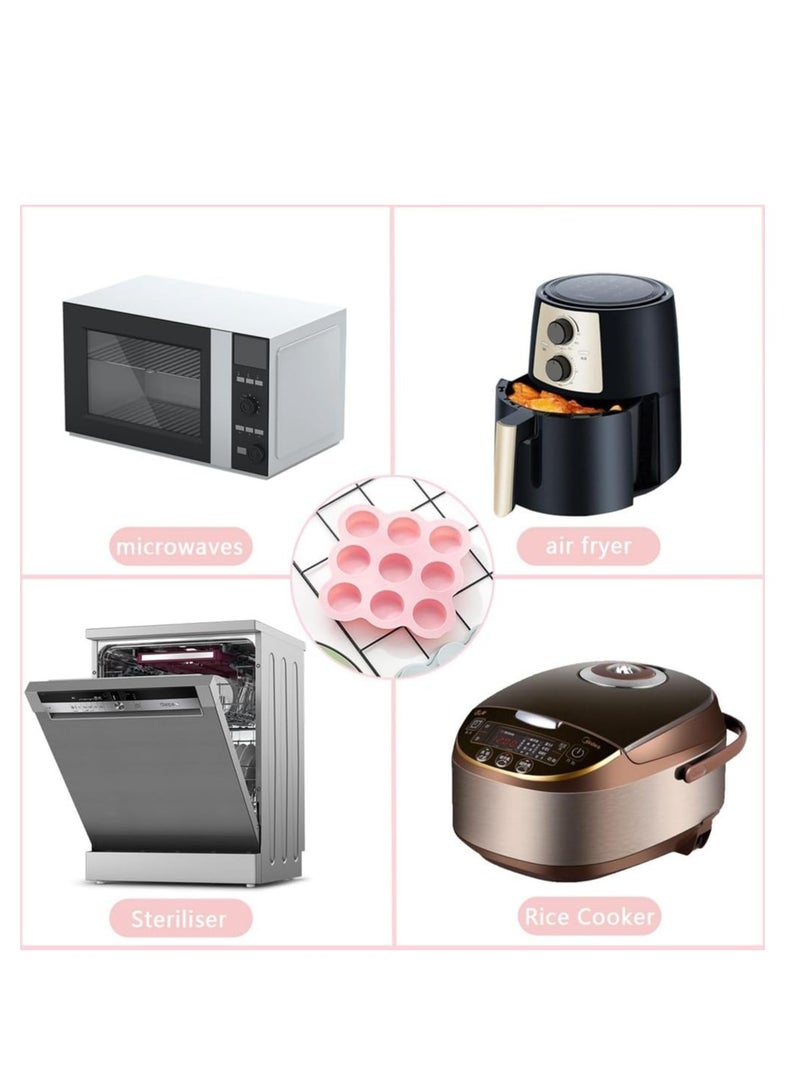 Oasisgalore 2 Pcs Silicone Mini Muffin Pan, 9-Cup Non-Stick Mold in Pink and Gray, Ideal for Muffins, Cakes, Tarts, Breads - Image 4