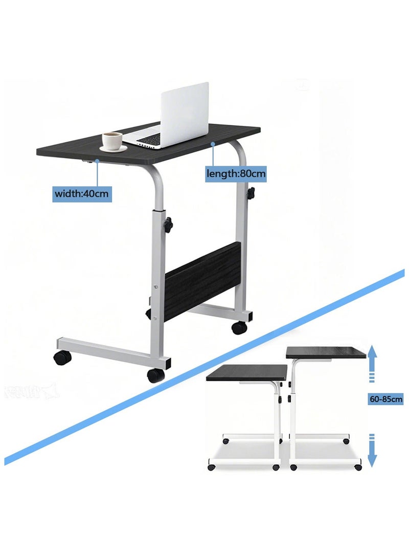 Yolu Adjustable Home Office Desk,Portable Bedside Laptop Table, Height-Adjustable Study Computer Desk for Small Spaces, Movable Sofa Side Table on Wheels - Image 2