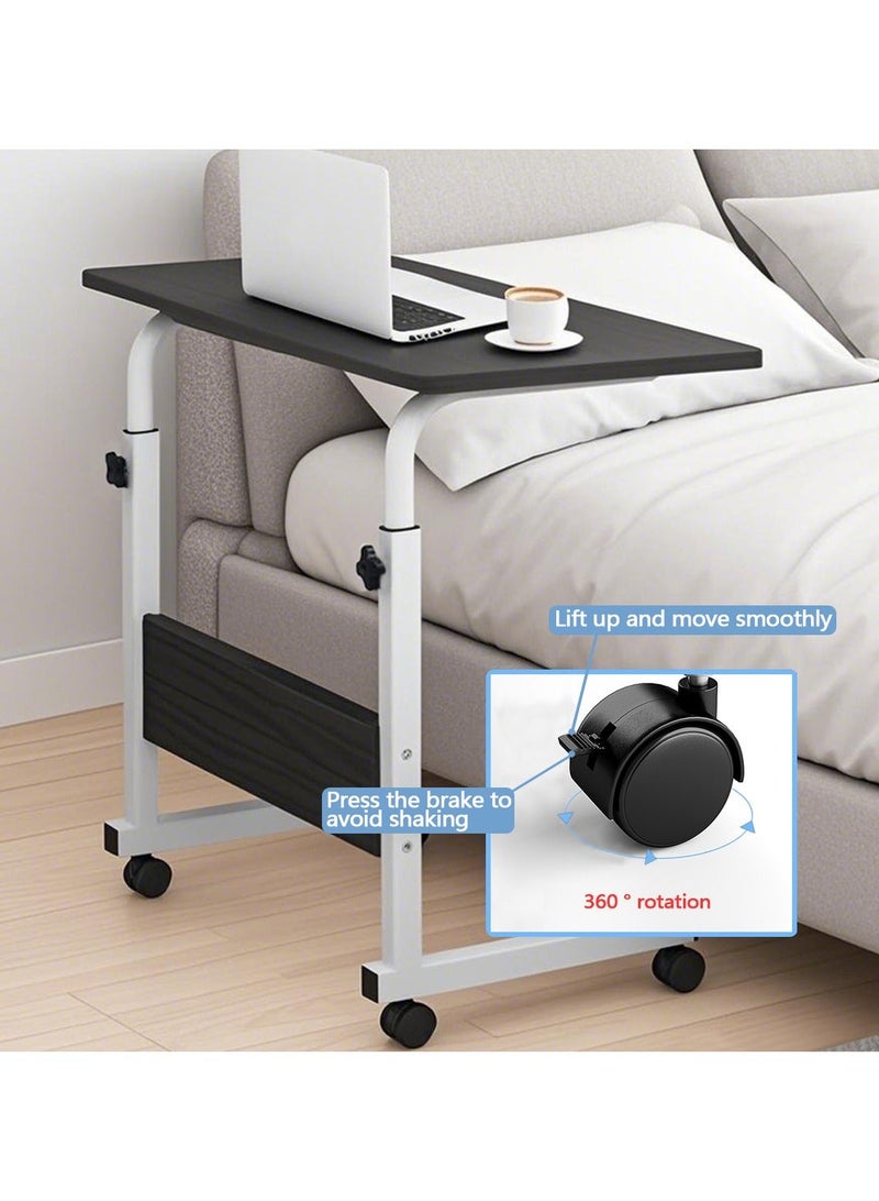Yolu Adjustable Home Office Desk,Portable Bedside Laptop Table, Height-Adjustable Study Computer Desk for Small Spaces, Movable Sofa Side Table on Wheels - Image 5