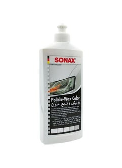 SONAX Sonax Polish+Wax Color 500 ml Car Carnauba Wax For All Standard And Metallic Paint Surfaces -(White) With Safi Wax Wash Dry Sponge 3 Pieces  - Image 4