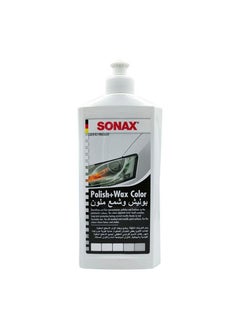 SONAX Sonax Polish+Wax Color 500 ml Car Carnauba Wax For All Standard And Metallic Paint Surfaces -(White) With Safi Wax Wash Dry Sponge 3 Pieces  - Image 2