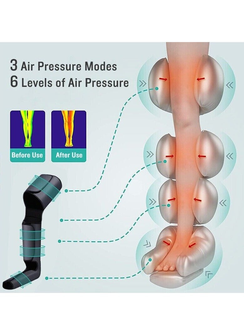 أبجريد - Leg Massager Electric Air Compression Circulation Foot Massage Boots Relax Calf - Image 1