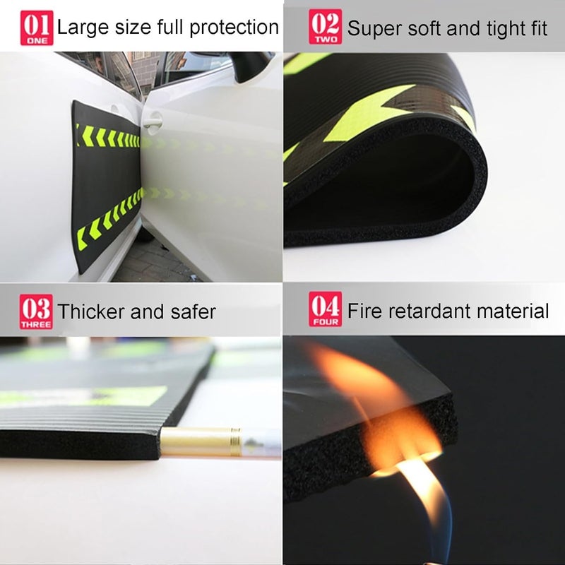 MekUk Garage Wall Protector Door Dent Protector Magnetic Panel for Car, Lightweight Car Door Guard, Dent Prevent for Garage Parking for Parking Garages(Black-2pcs,110x40cm) - Image 3