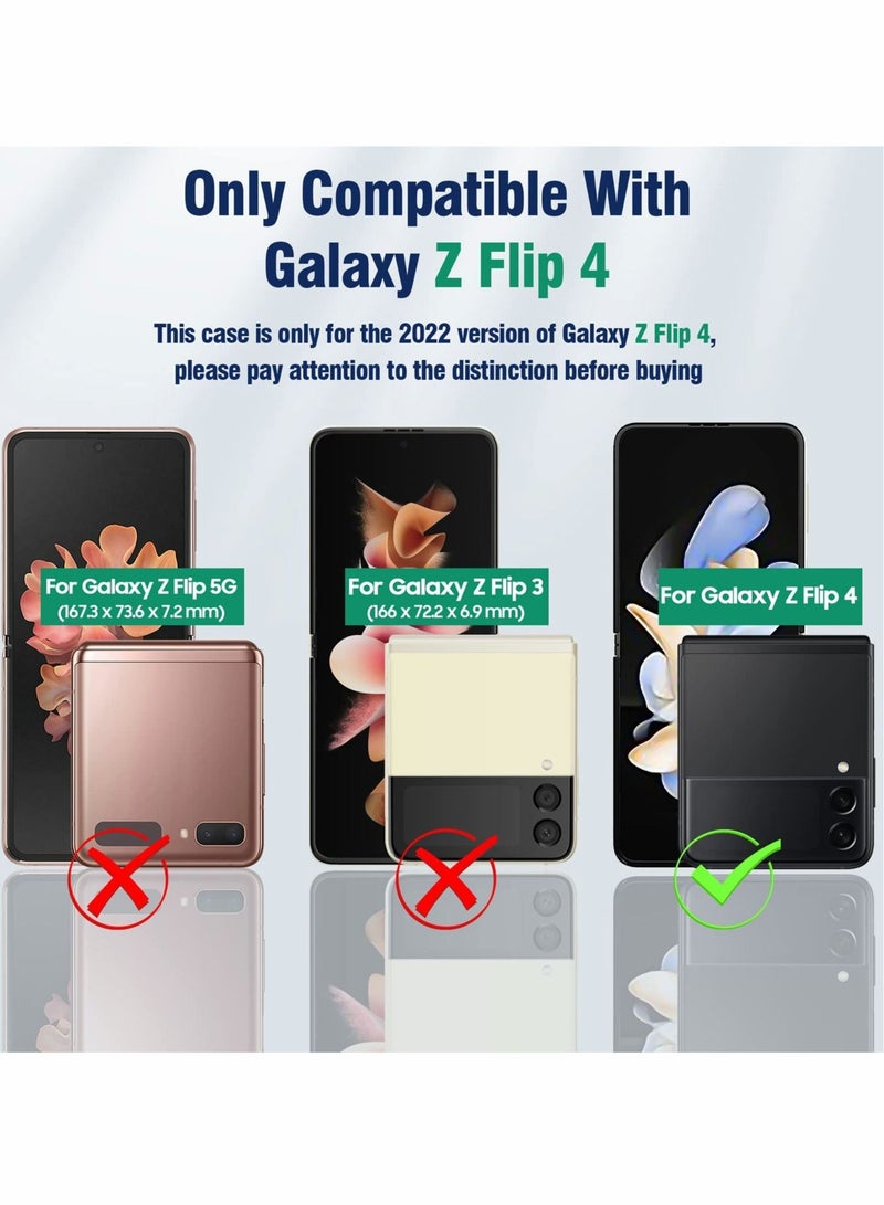 Captaintech Samsung Galaxy Z Flip 4 Clear Case with Ring, Transparent All-Round for Z Flip 4 Phone Anti-Scratch Full-Body Shockproof Protective Case for Galaxy Z Flip 4 5G (2022)-Crystal Clear - Image 2