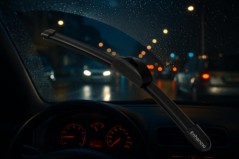 ENHANCIO 24 Inch Car Wiper Blade | Universal Flat Windshield Wiper | Graphite Coated Rubber Streak Free All Weather Performance | Aerodynamic Design | Quick Clip Easy Installation | Check Size Chart - Image 3
