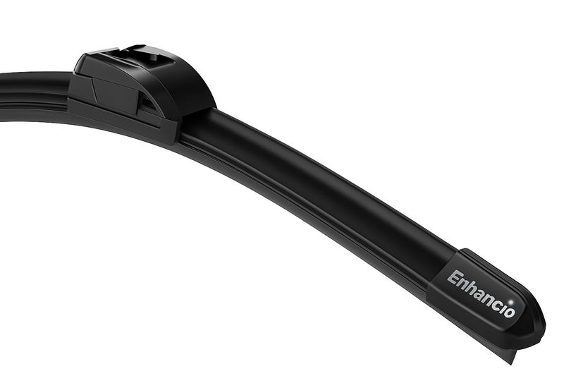 ENHANCIO 24 Inch Car Wiper Blade | Universal Flat Windshield Wiper | Graphite Coated Rubber Streak Free All Weather Performance | Aerodynamic Design | Quick Clip Easy Installation | Check Size Chart - Image 1