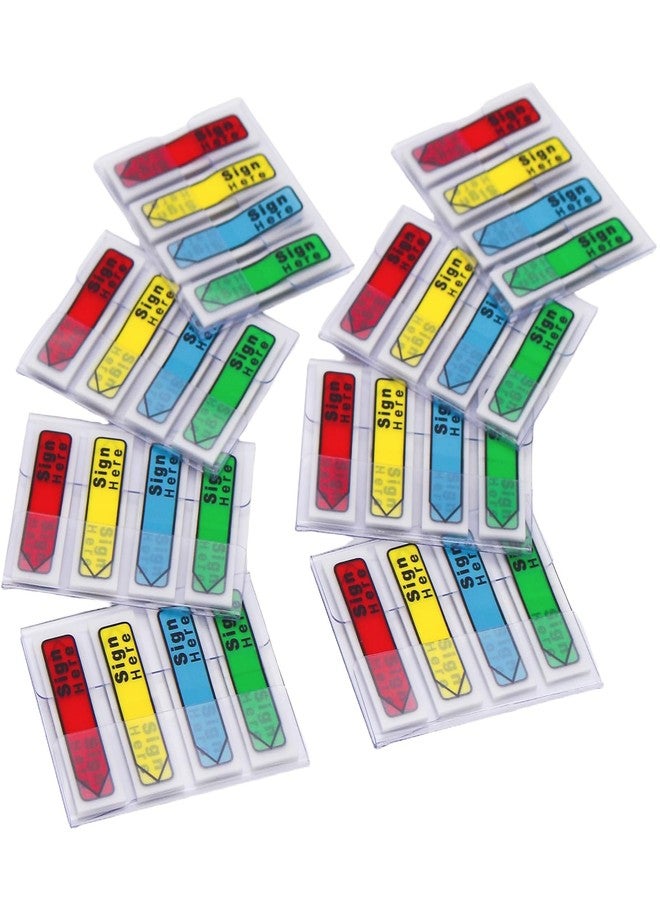 Andoca Sign Here Message Arrow Flags Assorted Colors, 640 Pages Total, 0.47 x 1.77 Inch Sticky Tabs, Easy to Post, 8 On-The-Go Dispensers/Combo Pack - Image 1