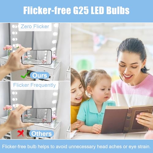 hansang Vanity Light Bulb 5000K Daylight 8 Pack G25 LED Globe Light Bulb for Bathroom Vanity Mirror Decorative,E26 Medium Base, 5W 60W Incandescent Equivalent,500LM,Non-dimmable - Image 5