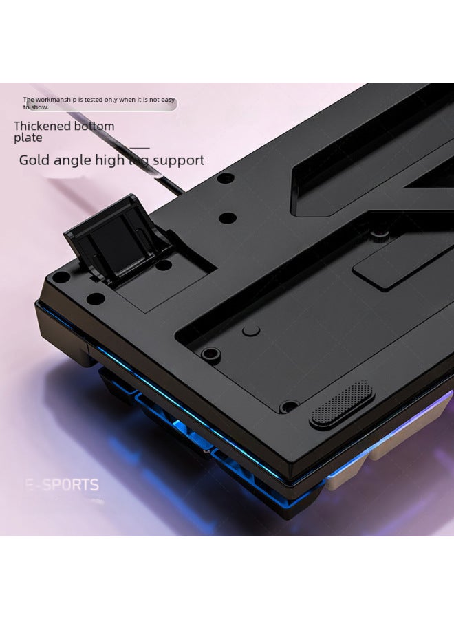 لوحة مفاتيح كمبيوتر رقمية 104 مفاتيح بواجهة USB للألعاب والمكتب - اللون: أبيض وأرجواني - ضوء مختلط - Image 4