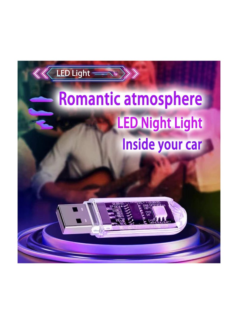 SOLARAE Voice Activated Usb Small Led Night Light, Plug-In Brightness for Car 7 Colors Mini Nightlight Read Lamp Bright for Bedroom for Car Atmosphere Colorful Be Used Wall Camping Bedroom Portable(4 Pcs ) - Image 5