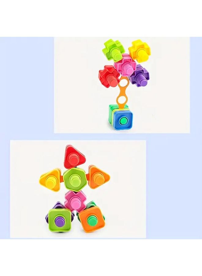 40Pcs Random Colors DIY Educational Building Blocks Screwing Toy Set - Image 5