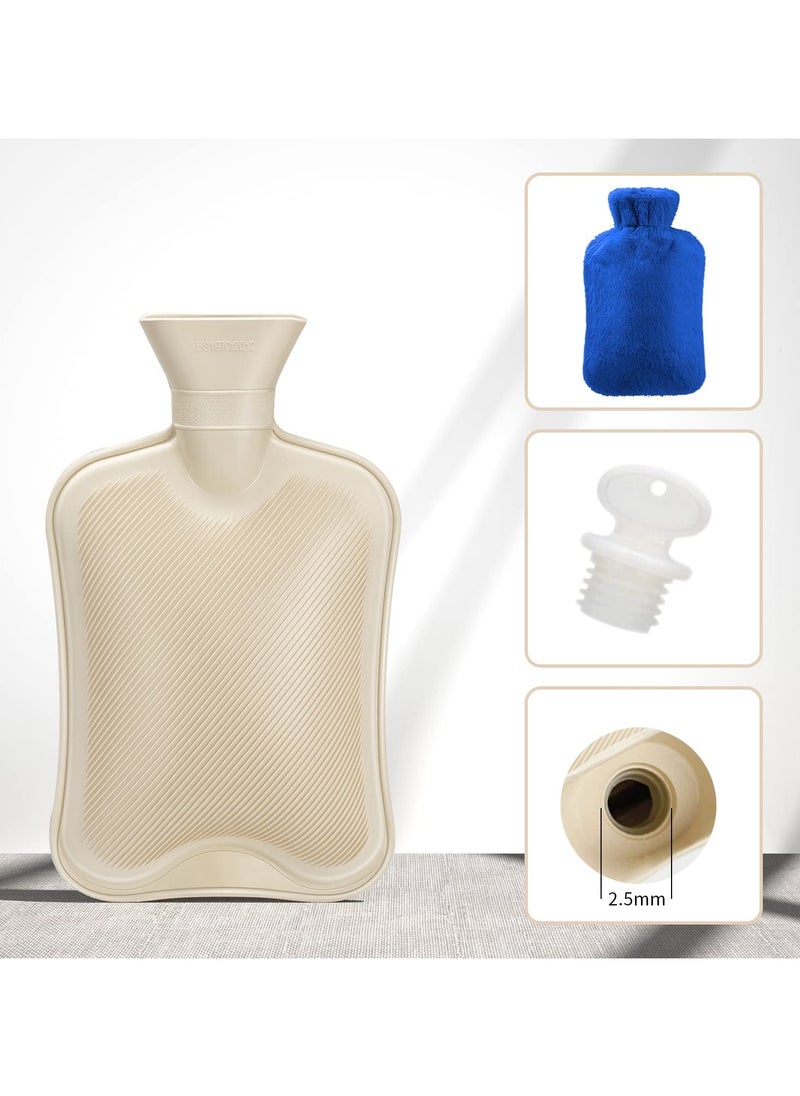 MARK STORE Hot Water Bottle with Soft Cover 2 Liter, Classic Rubber Hot Water Bag for Cramps, Neck, Shoulders Pain Relief, Hot Cold Pack for Hot and Cold Therapy and Feet Warmer  - Image 2