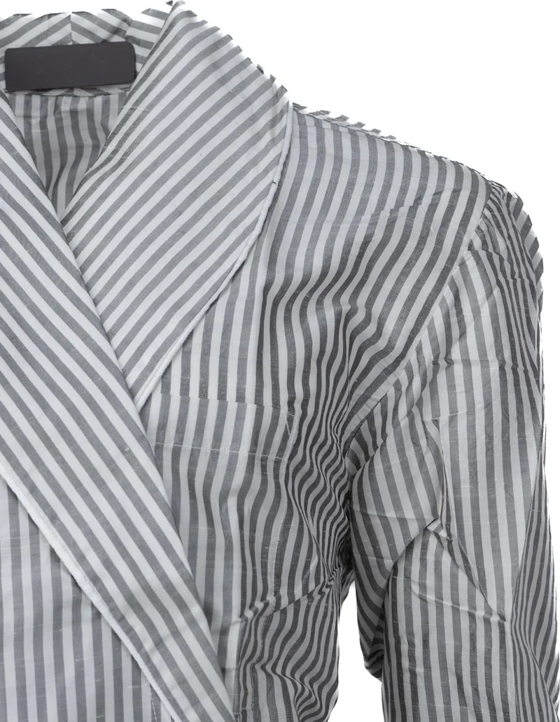 Oppland Men's Classic Model Dressing Gown Premium Cotton Pocket Robe Waist Belted Pocket Full Pattern