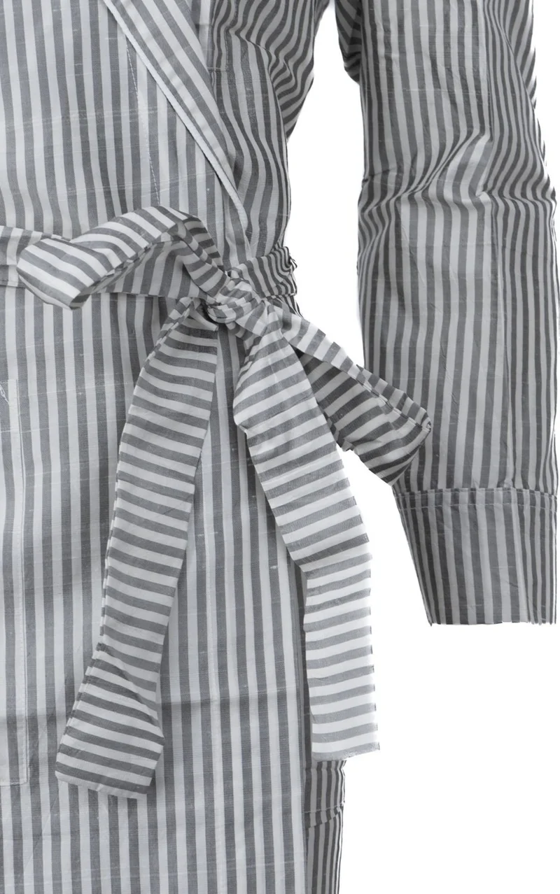 Oppland Men's Classic Model Dressing Gown Premium Cotton Pocket Robe Waist Belted Pocket Full Pattern