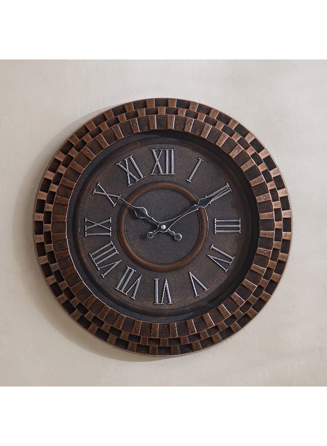 Home Box Ribbed Wall Clock - Brown - 1 Piece - Image 2