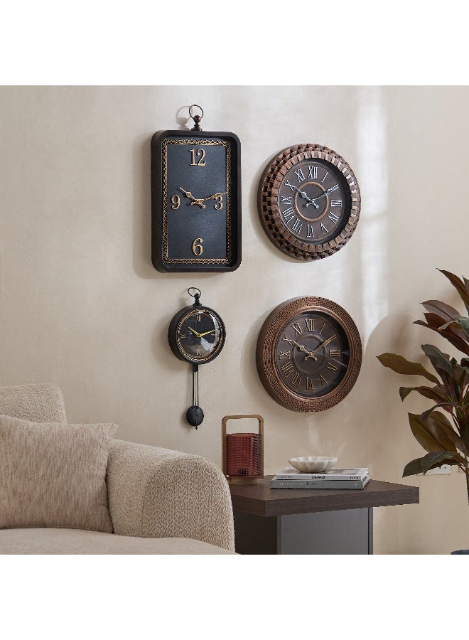 Home Box Ribbed Wall Clock - Brown - 1 Piece - Image 4