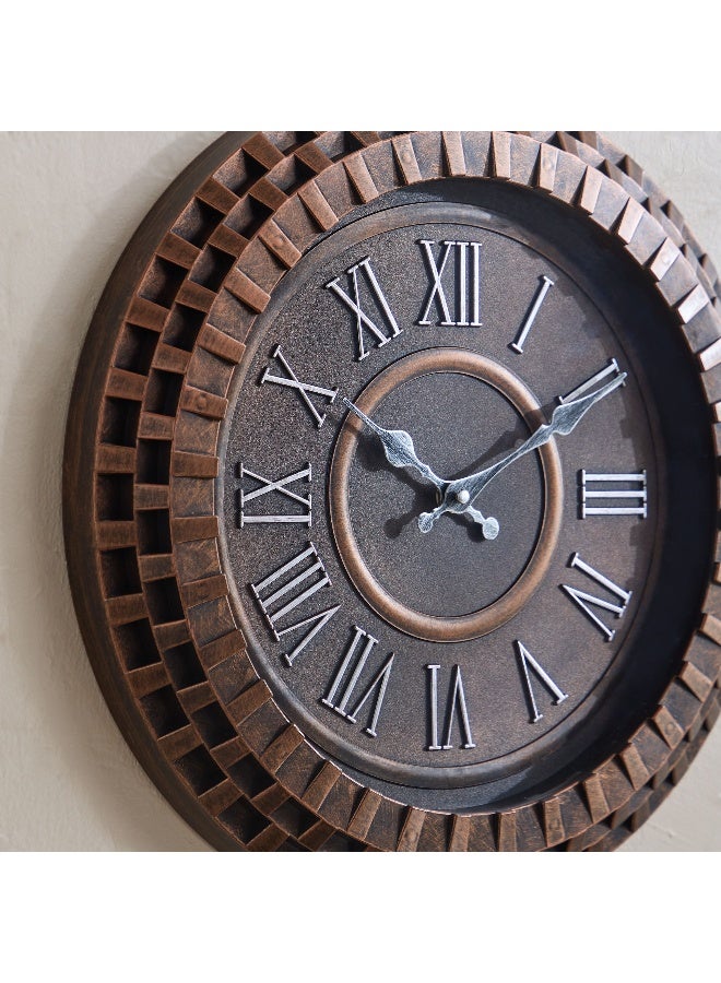 Home Box Ribbed Wall Clock - Brown - 1 Piece - Image 3