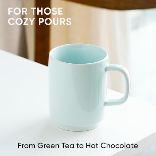 Shay Ceramic Mug, 1 Pc, Ice Blue, 300ml | Glossy Finish | Ceramic Coffee Cup | Porcelain | Microwave Safe (Rise Mug - 1Pc - Ice Blue) - Image 2