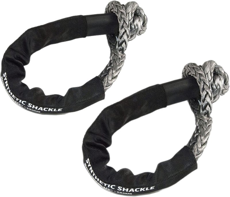 KING-PRO Synthetic Soft Shackle 1/2"x24" Soft Shackle 42,000lbs Breaking Strength Recovery Rope Shackle with Protective Sleeves for Full-Size Truck Large SUVs Offroad Vehicels 2-Pack (Black-Gray) - Image 4