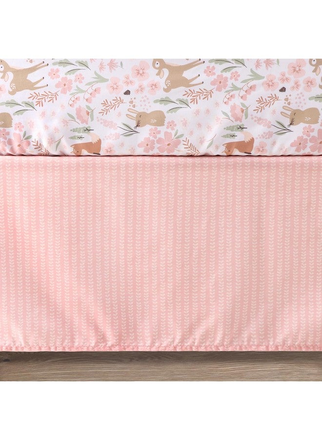 The Peanut Shell The Peanutshell 3 Piece Baby Crib Bedding Set for Girls - Newborn, Infant & Toddler Nursery Bed Set Decor with Fitted Crib Sheet, Dust Ruffle Comforter - Fairytale Forest - Image 4