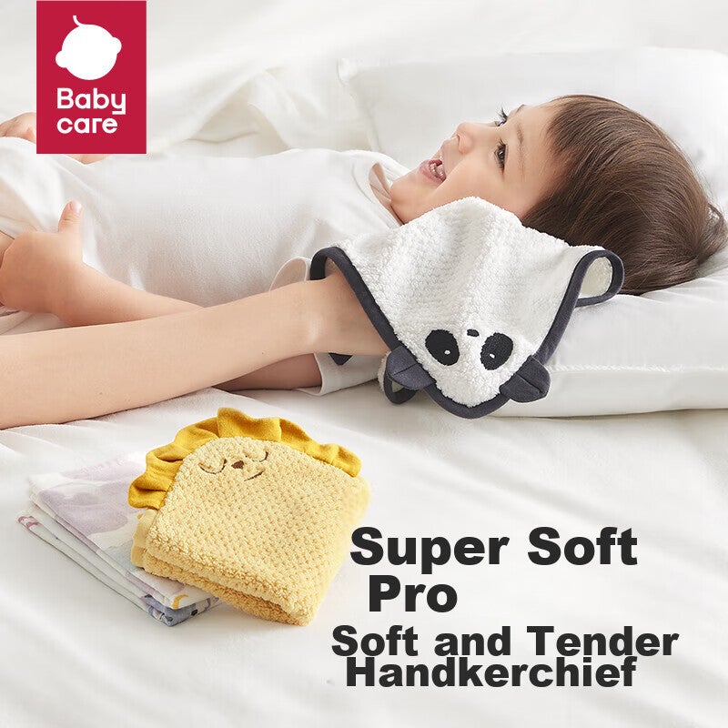 JD Jing Zao Babycare Baby Face Towel Small Square Soft Cotton Drool Bib Ice Penguin 4-Pack 3030 - Image 3