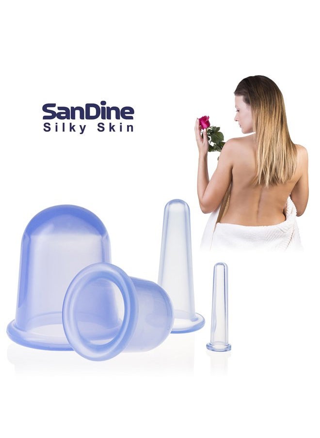 SanDine Silky Skin - Body Cupping Therapy Sets - Sandine Face Cupping Set - Facial Cupping System - Silicone Massage Cups - Cupping for Cellulite Kit - Ideal to Shape your Cheeks, Chin by Sandine - Image 1
