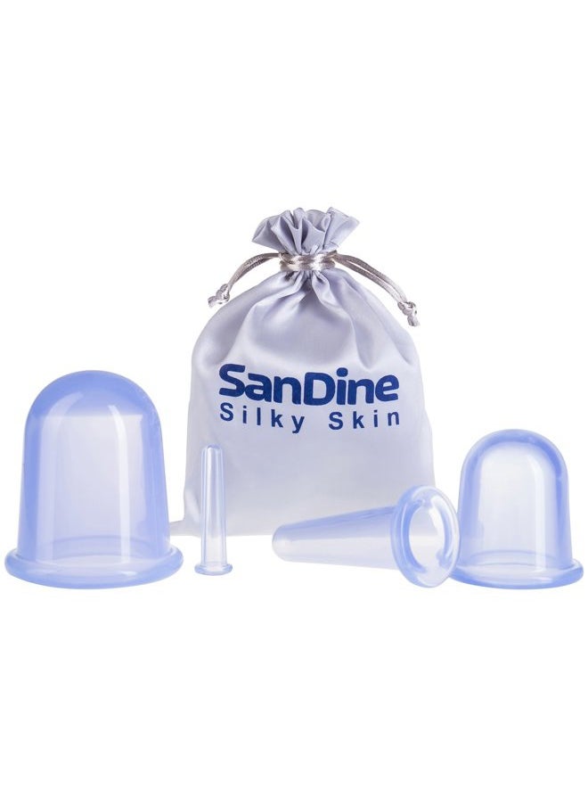 SanDine Silky Skin - Body Cupping Therapy Sets - Sandine Face Cupping Set - Facial Cupping System - Silicone Massage Cups - Cupping for Cellulite Kit - Ideal to Shape your Cheeks, Chin by Sandine - Image 1