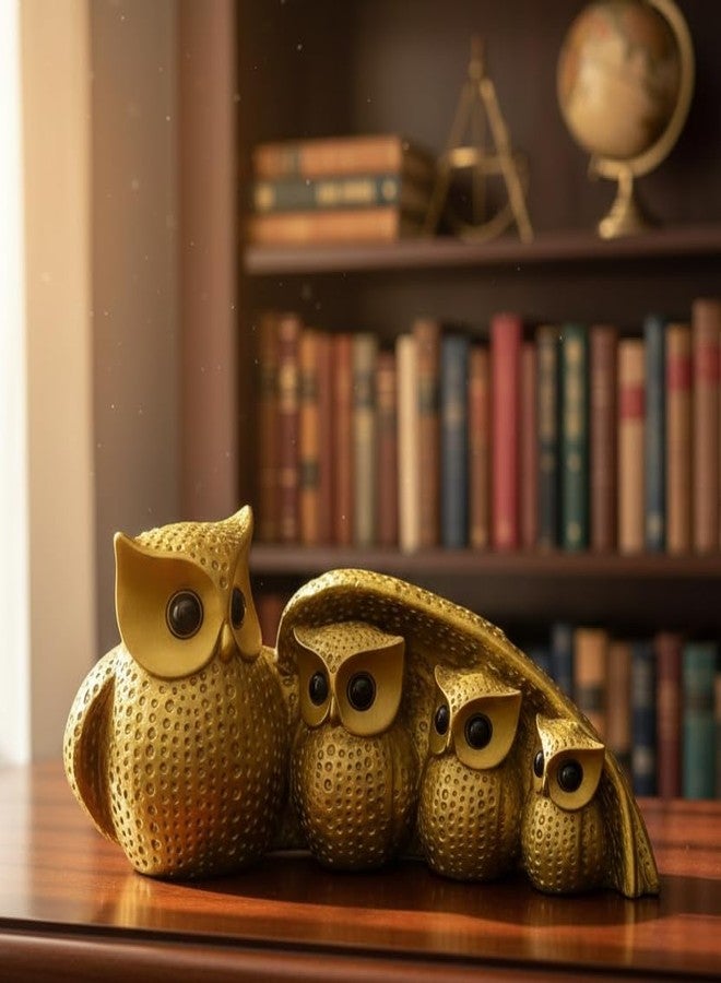 AABCO Beautiful Owl Showpiece for Home & Office Decor | Owl Statue, Decorative Showpiece for Home & Office | Gift Item for Housewarming (Owl Golden) - Image 3