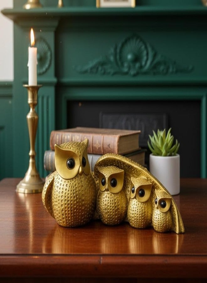 AABCO Beautiful Owl Showpiece for Home & Office Decor | Owl Statue, Decorative Showpiece for Home & Office | Gift Item for Housewarming (Owl Golden) - Image 2