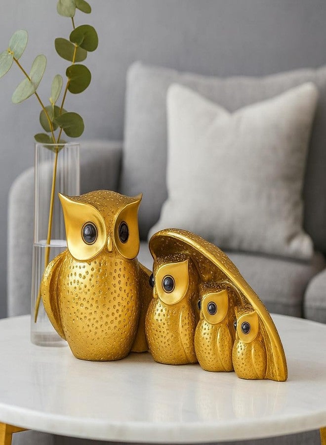AABCO Beautiful Owl Showpiece for Home & Office Decor | Owl Statue, Decorative Showpiece for Home & Office | Gift Item for Housewarming (Owl Golden) - Image 1