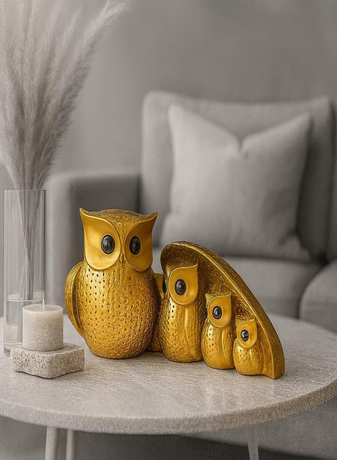 AABCO Beautiful Owl Showpiece for Home & Office Decor | Owl Statue, Decorative Showpiece for Home & Office | Gift Item for Housewarming (Owl Golden) - Image 4