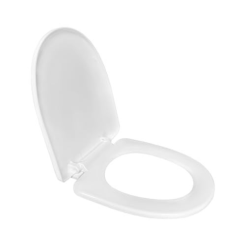 LUXART Toilet Seat Cover 43L x 34.5W CM – Indian Commode Oval Seat Cover | Soft Close Technology Heavy Quality Commode Lid With Installation Kit | Plastic Toilet Cover For Bathroom, Commercial Use - Image 1