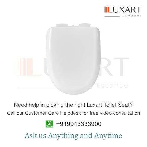 LUXART Toilet Seat Cover 43L x 34.5W CM – Indian Commode Oval Seat Cover | Soft Close Technology Heavy Quality Commode Lid With Installation Kit | Plastic Toilet Cover For Bathroom, Commercial Use - Image 2