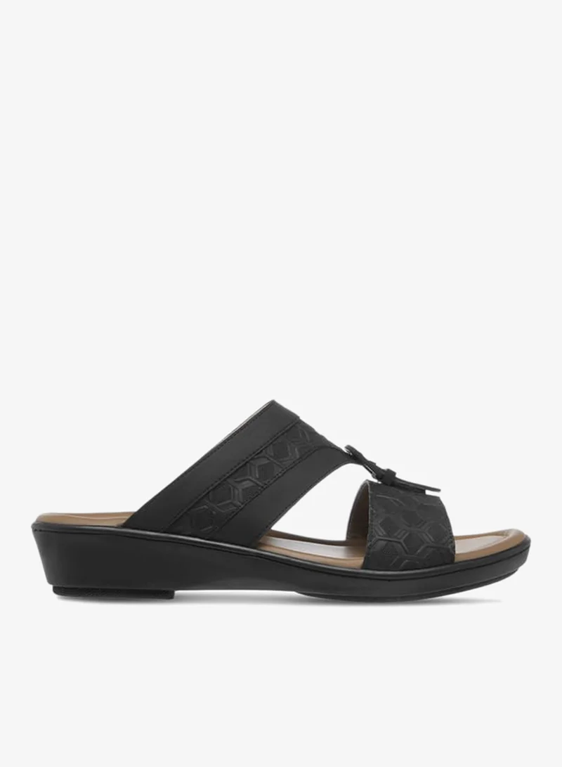 Men Textured Slip-On Arabic Sandals with Buckle Detail Ramadan Collection