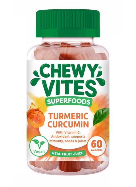 Superfoods Turmeric Curcumin Gummies With Vitamin C For Antioxidant And Immunity Support, Pack of 60's