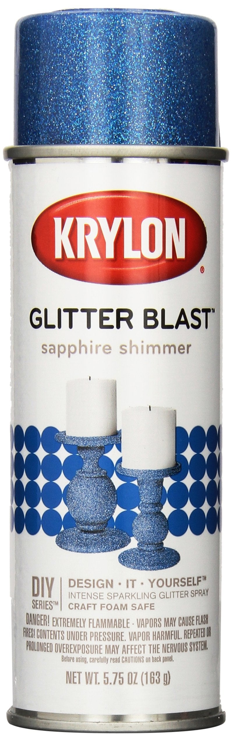 Krylon K03814A00 Glitter Blast Glitter Spray Paint for Craft Projects, Sapphire Shimmer Blue, 5.75 oz - Image 1