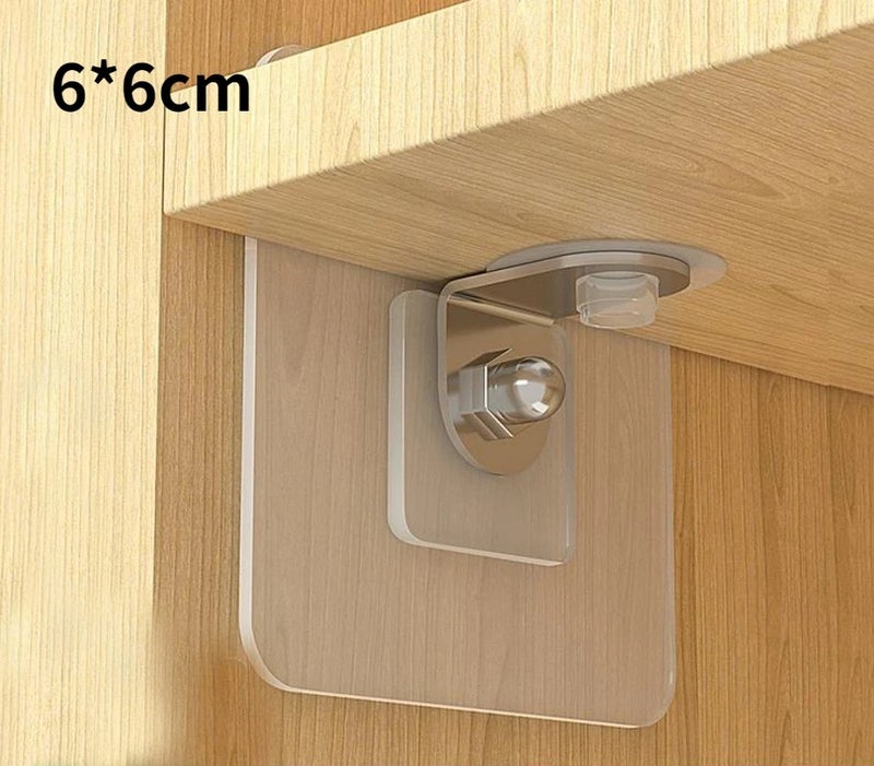 2pcs Adhesive Shelf Support Hooks Drill-free Closet Cabinet Shoe Shelf Support Clips Heavy Duty Storage Partition Plate Holder - Image 1
